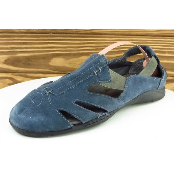 Naturalizer Sz 7 W Blue Gladiator‎ Leather Women Sandals 698P72 - Picture 1 of 9
